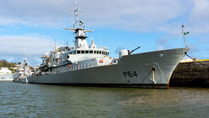 <p>The LÉ George Bernard Shaw docked at the base in Haulbowline. The North Atlantic is seen as a strategically significant environment, according to Tony Geraghty. Picture: Noel Sweeney</p> <p>The LÉ George Bernard Shaw docked at the base in Haulbowline. The North Atlantic is seen as a strategically significant environment, according to Tony Geraghty. Picture: Noel Sweeney</p>