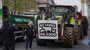 <p>A man ha a photo taken next to vehicles parked on O'Connell Street in Dublin as protestors take part on the second day of a National Fuel Protest against rising fuel prices. Picture: Brian Lawless/PA Wire</p> <p>A man ha a photo taken next to vehicles parked on O'Connell Street in Dublin as protestors take part on the second day of a National Fuel Protest against rising fuel prices. Picture: Brian Lawless/PA Wire</p>