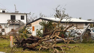 Damage caused by a super typhoon on Tinian, Northern Mariana Islands (Mathew Masga via AP) Damage caused by a super typhoon on Tinian, Northern Mariana Islands (Mathew Masga via AP)