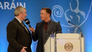 <p>THE KING: Frank McGuigan snr, speaks to Micheál Ó Domhnaill after the McGuigan family were presented with The Dermot Earley Family Award during the GAA President's Awards in 2017. Pic: Piaras Ó Mídheach/Sportsfile </p> <p>THE KING: Frank McGuigan snr, speaks to Micheál Ó Domhnaill after the McGuigan family were presented with The Dermot Earley Family Award during the GAA President's Awards in 2017. Pic: Piaras Ó Mídheach/Sportsfile </p>