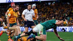 <p>FULL STRETCH: Ireland's Dan Sheehan scores a try that would later be overturned. Pic: INPHO/Ben Brady</p> <p>FULL STRETCH: Ireland's Dan Sheehan scores a try that would later be overturned. Pic: INPHO/Ben Brady</p>