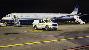 <p>A charter aircraft used in the largest deportation in the history of the State which flew from Dublin Airport last November. A total of 52 Georgian nationals were removed, each escorted by Garda personnel. 171 gardaí travelled on the aircraft, with additional garda units involved in the wider ground operation, alongside medics, an interpreter and an independent human rights observer. Picture: Chani Anderson</p> <p>A charter aircraft used in the largest deportation in the history of the State which flew from Dublin Airport last November. A total of 52 Georgian nationals were removed, each escorted by Garda personnel. 171 gardaí travelled on the aircraft, with additional garda units involved in the wider ground operation, alongside medics, an interpreter and an independent human rights observer. Picture: Chani Anderson</p>