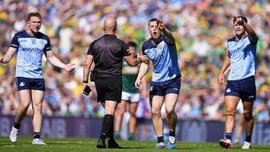 <p>SCREEN TEST: Con O’Callaghan of Dublin telling referee Brendan Cawley to look at the Croke Park big screen during last Sunday's defeat by Kerry. Pic: ©INPHO/James Lawlor</p> <p>SCREEN TEST: Con O’Callaghan of Dublin telling referee Brendan Cawley to look at the Croke Park big screen during last Sunday's defeat by Kerry. Pic: ©INPHO/James Lawlor</p>