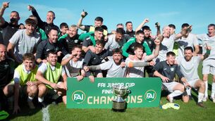 <p>Coachford celebrate after their 2-1 victory over Evergreen in the FAI Junior Cup final at Munster FA's Turner's Cross. Pic: Barry Peelo</p> <p>Coachford celebrate after their 2-1 victory over Evergreen in the FAI Junior Cup final at Munster FA's Turner's Cross. Pic: Barry Peelo</p>