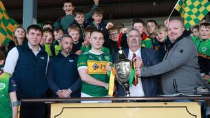<p>Ger McNally, Sports Editor of The Carlow Nationalist and Carlow GAA Chairman John McDonald present the Nationalist Cup to Rathvilly captain Colin Byrne after last Sunday's win over Old Leighlin in this year's final. Pic: Pat Ahern</p> <p>Ger McNally, Sports Editor of The Carlow Nationalist and Carlow GAA Chairman John McDonald present the Nationalist Cup to Rathvilly captain Colin Byrne after last Sunday's win over Old Leighlin in this year's final. Pic: Pat Ahern</p>