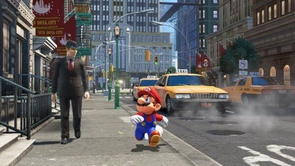 A scene from Super Mario Odyssey, set in New York A scene from Super Mario Odyssey, set in New York