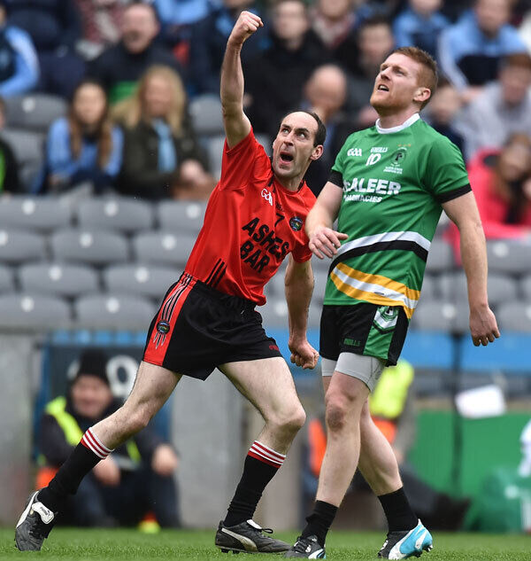Glenbeigh-Glencar’s Bernard Murphy celebrates scoring a late point as Thomas Bloomer of Rock St Patrick’s looks on during the All-Ireland Club JFC final at Croke. Pictures: Sportsfile Glenbeigh-Glencar’s Bernard Murphy celebrates scoring a late point as Thomas Bloomer of Rock St Patrick’s looks on during the All-Ireland Club JFC final at Croke. Pictures: Sportsfile