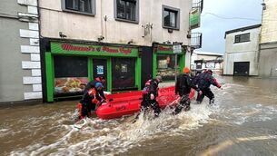 <p>Members of Slaney Search and Rescue working in floodwater in Enniscorthy, Co Wexford earlier this week. Picture: Niall Carson/PA Wire</p> <p>Members of Slaney Search and Rescue working in floodwater in Enniscorthy, Co Wexford earlier this week. Picture: Niall Carson/PA Wire</p>