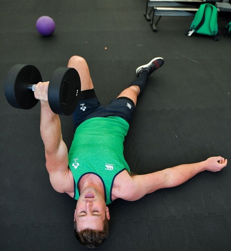 CJ Stander during a gym session at the Yumeria Sports Grounds in Iwata, Shizuoka Prefecture, Japan. Pic: Brendan Moran/Sportsfile