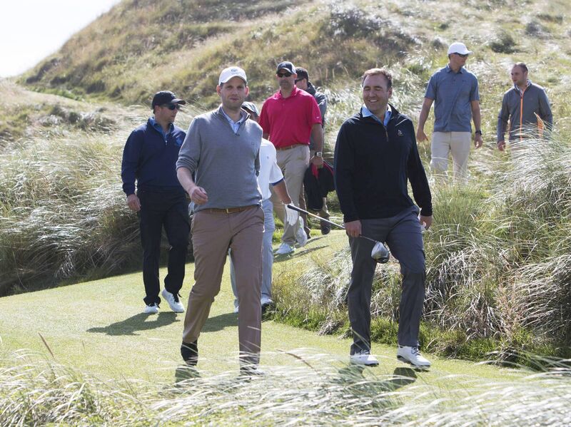 Eric Trump playing golf with friends in Doonbeg in 2017. File picture