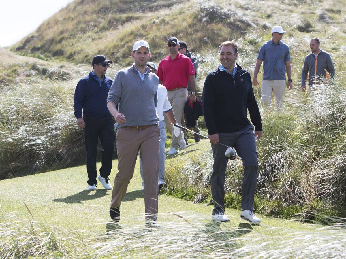 Eric Trump playing golf with friends in Doonbeg in 2017. File picture