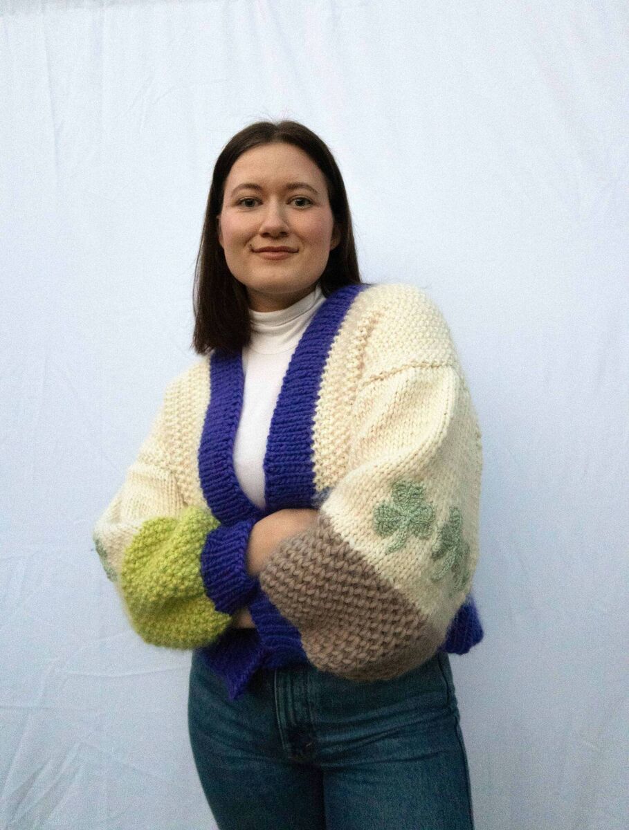 Fáilte Ireland commissioned Gabrielle Malone to create a one-of-a-kind hand knitted cardigan which represents some of the locations in Ireland that Taylor Swift has visited ahead of her Era's Tour dates in Dublin in 2024