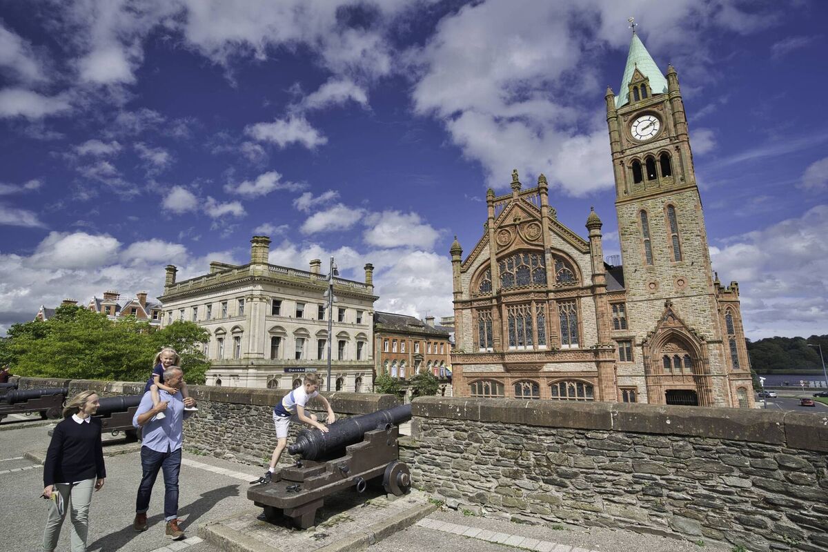 The Guildhall, as viewed from the city's walls
