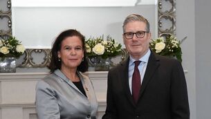 <p>Keir Starmer meets Mary Lou McDonald at The Culloden Hotel, Co. Down. Picture: Mark Marlow/PA Wire.</p>