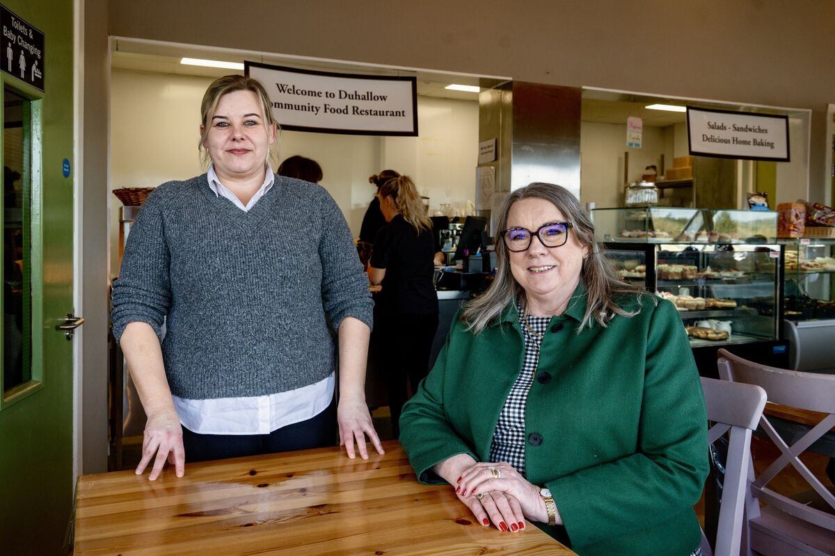 Linda O’Connor, manager of food operations, and Maura Walsh, founder of Duhallow Community Food Services, inside the restaurant at the community-based enterprise. Pictures: Chani Anderson