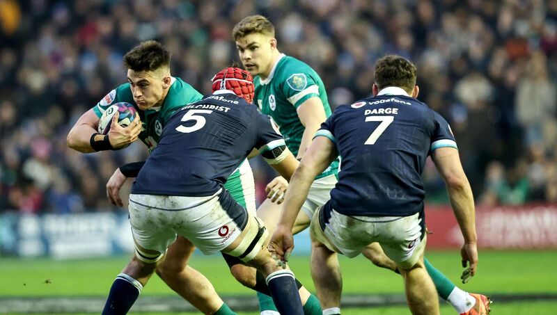 Ireland's Dan Sheehan and Scotland's Grant Gilchrist. Pic: Dan Sheridan/Inpho