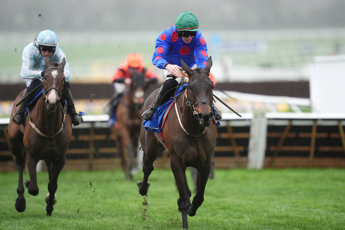 Wodhooh ridden Jack Kennedy by wins the Close Brothers Mares' Hurdle. Pic: Adam Davy/PA Wire.
