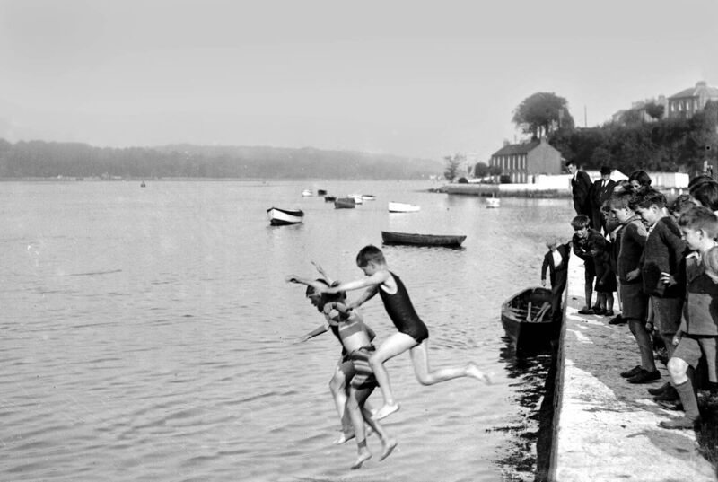 Swimming from the pier at Blackrock. 17/09/1936 