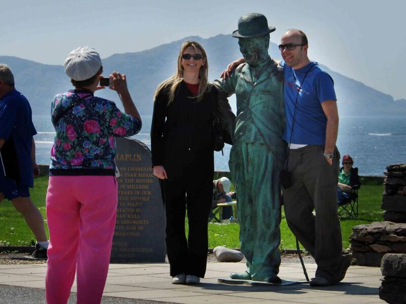 Visitors getting their photograph with the Charlie Chaplin statue in Waterville. Picture: Denis Scannell Visitors getting their photograph with the Charlie Chaplin statue in Waterville. Picture: Denis Scannell