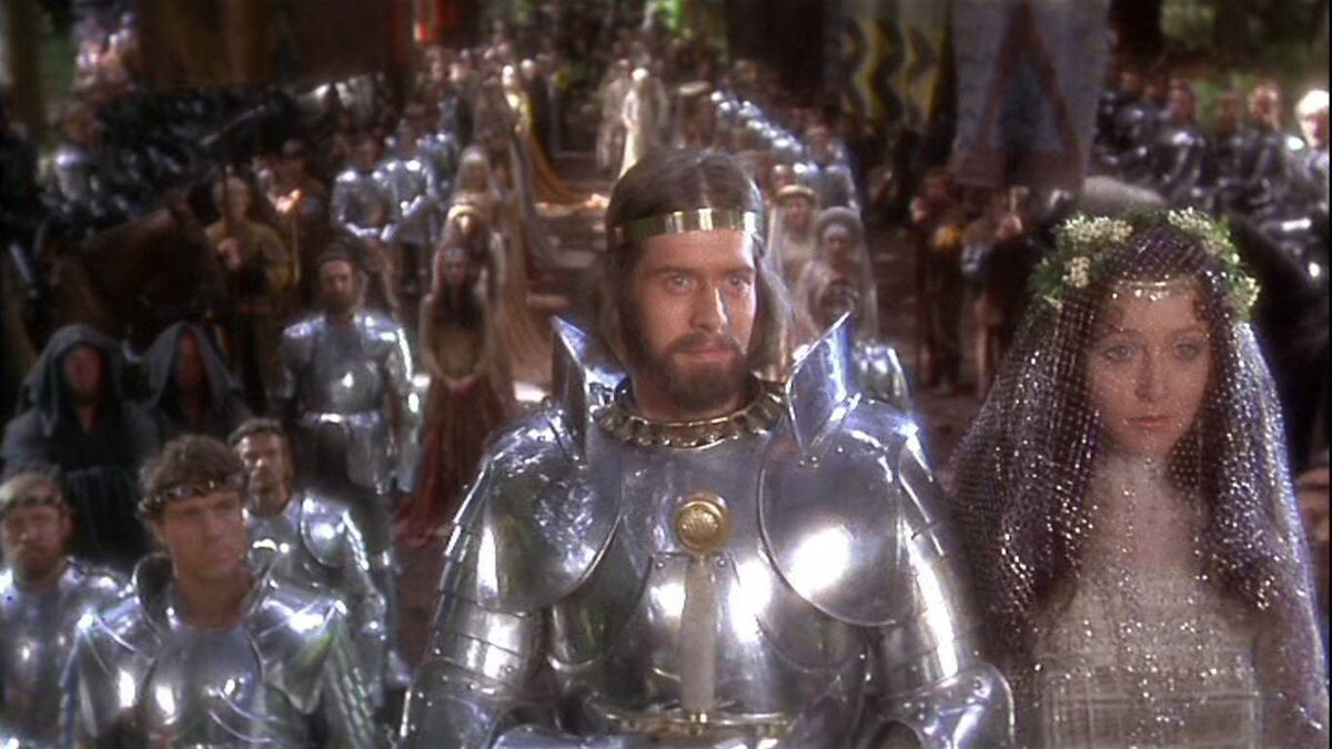  Nigel Terry and Cherie Lunghi in Excalibur.