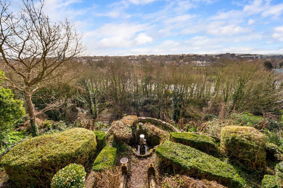 Ornate fountain in the gardens of Lee Villa