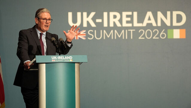 <p>UK prime minister Keir Starmer speaking at Cork City Hall ahead of the UK-Ireland summit. Picture: Brian Lawless/PA</p>