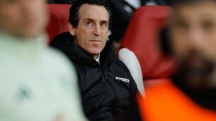 <p>Unai Emery celebrated 100 wins as Aston Villa manager with a hard-earned result in France. Pic: Jean-Francois Badias/AP</p>
