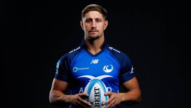 <p>Zac Lomax after signing with Rugby Australia and the Western Force. Pic: Brendon Thorne/Getty Images</p>
