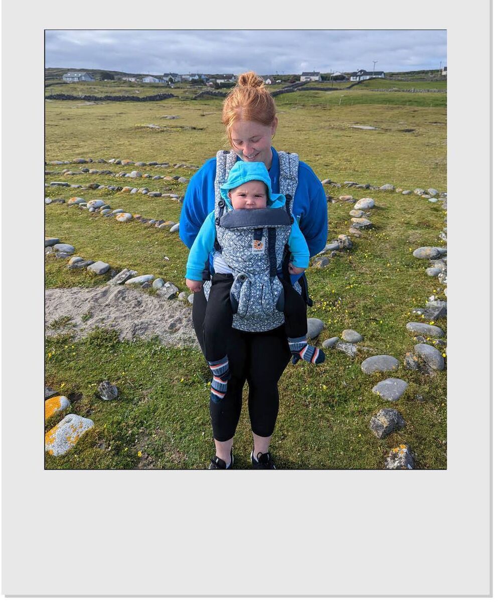 Megan with her nephew Tomás in Inis Mór Megan with her nephew Tomás in Inis Mór