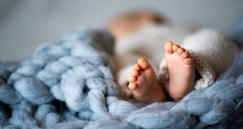 Foot of newborn baby