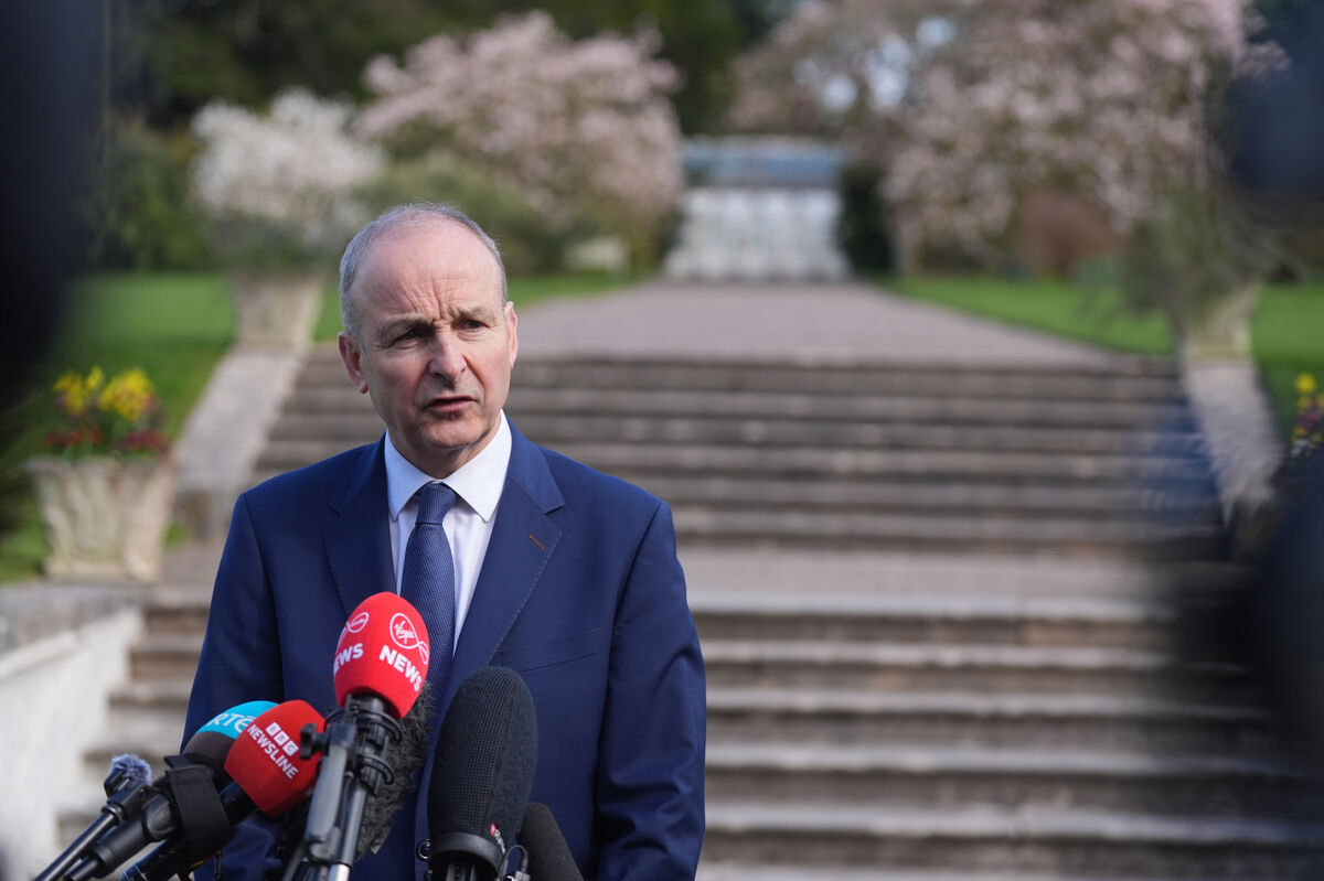Taoiseach Micheal Martin speaking to the media following the UK-Ireland summit at Fota House in Cork. Picture: PA Taoiseach Micheal Martin speaking to the media following the UK-Ireland summit at Fota House in Cork. Picture: PA