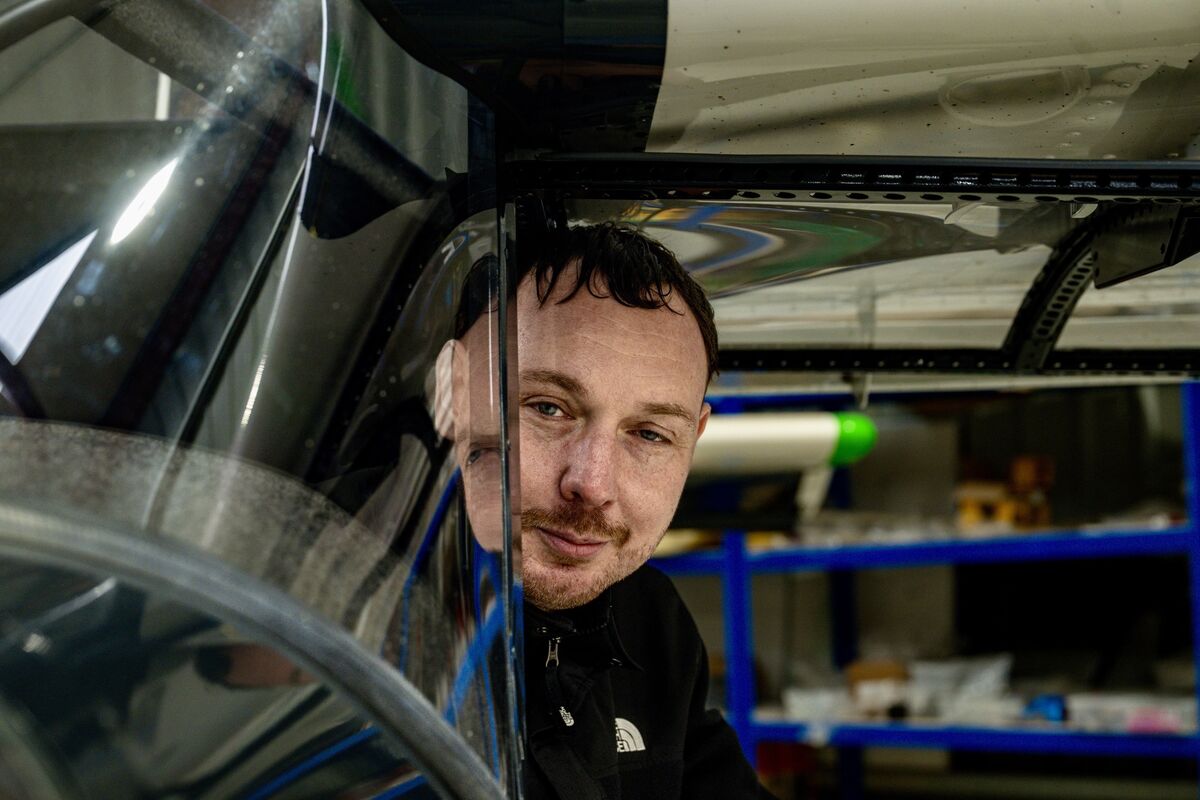 David Murray sits in the cockpit of the plane at the FunFly Aerosports hangar in Offaly. Picture: Chani Anderson