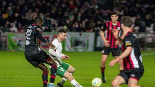 <p> Seani Maguire gave Cork City a 65th minute lead against Longford Town. Pic: Chani Anderson.</p>
