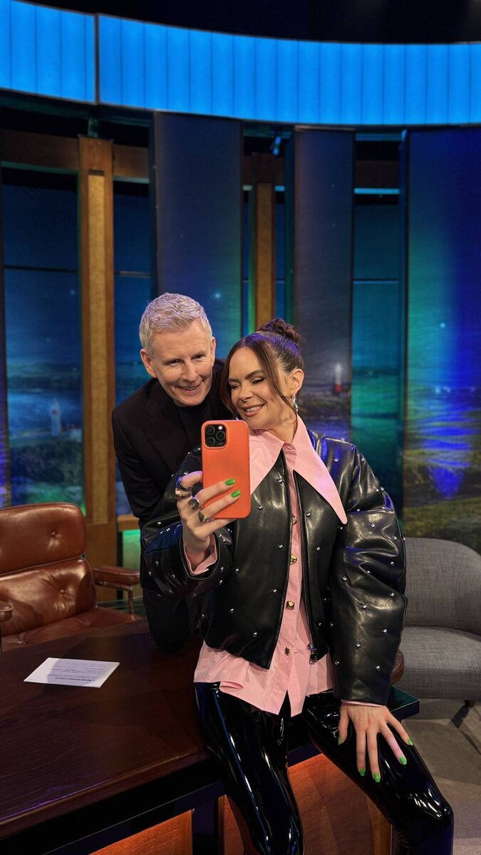 Patrick Kielty with Joanne McNally. Pictures: @RTELateLateShow