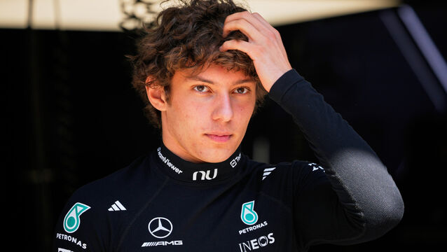 <p>Mercedes driver Kimi Antonelli is on pole position. Pic: Vincent Thian/AP</p>