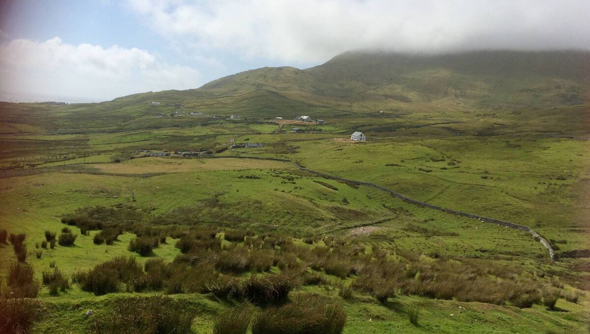 Clouds roll in over Knockmore Mountain on Clare Island, one of the more challenging sections of the trail.