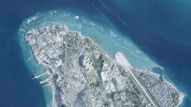 Kharg Island was targeted in the latest US assault (Planet Labs PBC/AP)