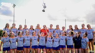 <p>FLYING HIGH: ATU Sligo captain Ciara Corrigan, centre, lifts the trophy with team-mates following the 2026 AIG Lynch Cup Final between ATU Sligo and DCU Dóchas Éireann at DCU St Clare’s, Dublin. The 2026 AIG Ladies HEC Finals are being hosted by DCU Dóchas Éireann. Photo by Shauna Clinton/Sportsfile</p>