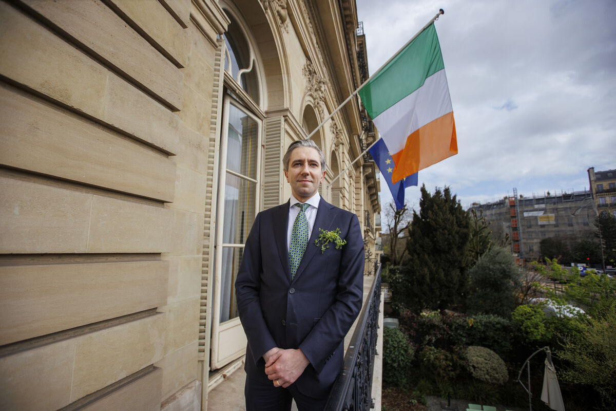 Tanaiste and Finance Minister Simon Harris during a St. Patrick's Day political reception at the Embassy of Ireland in Paris, during his visit to France. 
