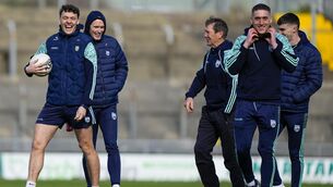 <p>ALL SMILES: Kerry manager Jack O'Connor shares a joke with David Clifford before the decisive victory over Mayo at Austin Stack Park, Tralee, Kerry</p>