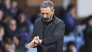 <p>TICKING DOWN: Heart of Midlothian manager Derek McInnes checks his watch on the touchline during the William Hill Premiership match at BBSP Stadium Rugby Park, Kilmarnock. Picture date: Saturday March 14, 2026. PA Photo. Photo credit should read: Steve Welsh/PA Wire.</p> <p>TICKING DOWN: Heart of Midlothian manager Derek McInnes checks his watch on the touchline during the William Hill Premiership match at BBSP Stadium Rugby Park, Kilmarnock. Picture date: Saturday March 14, 2026. PA Photo. Photo credit should read: Steve Welsh/PA Wire.</p>