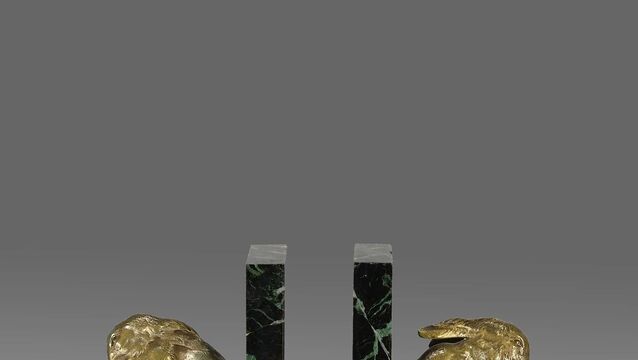 <p>A gorgeous pair of gilded bronze bunny bookends from Art Deco and Art Nouveau London specialist hicknet.com (sold).</p>