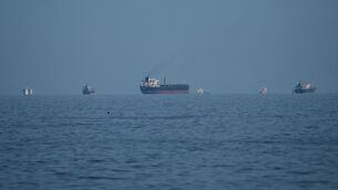 <p>Oil tankers and cargo ships line up in the Strait of Hormuz as seen from Mina Al Fajer, United Arab Emirates, Wednesday, March 11, 2026. (AP Photo/Altaf Qadri)</p>
