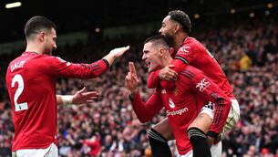 <p>DEVIL IN THE DELIGHT: Manchester United's Benjamin Sesko (centre) celebrates scoring their side's third goal of the game with team-mates Diogo Dalot (left) and Matheus Cunha during the Premier League match at Old Trafford, Manchester. Pic: Martin Rickett/PA Wire</p> <p>DEVIL IN THE DELIGHT: Manchester United's Benjamin Sesko (centre) celebrates scoring their side's third goal of the game with team-mates Diogo Dalot (left) and Matheus Cunha during the Premier League match at Old Trafford, Manchester. Pic: Martin Rickett/PA Wire</p>