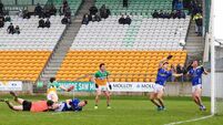 Cormac Brady and Brian O'Connell block an attempted goal from Marcas Dalton 15/3/2026