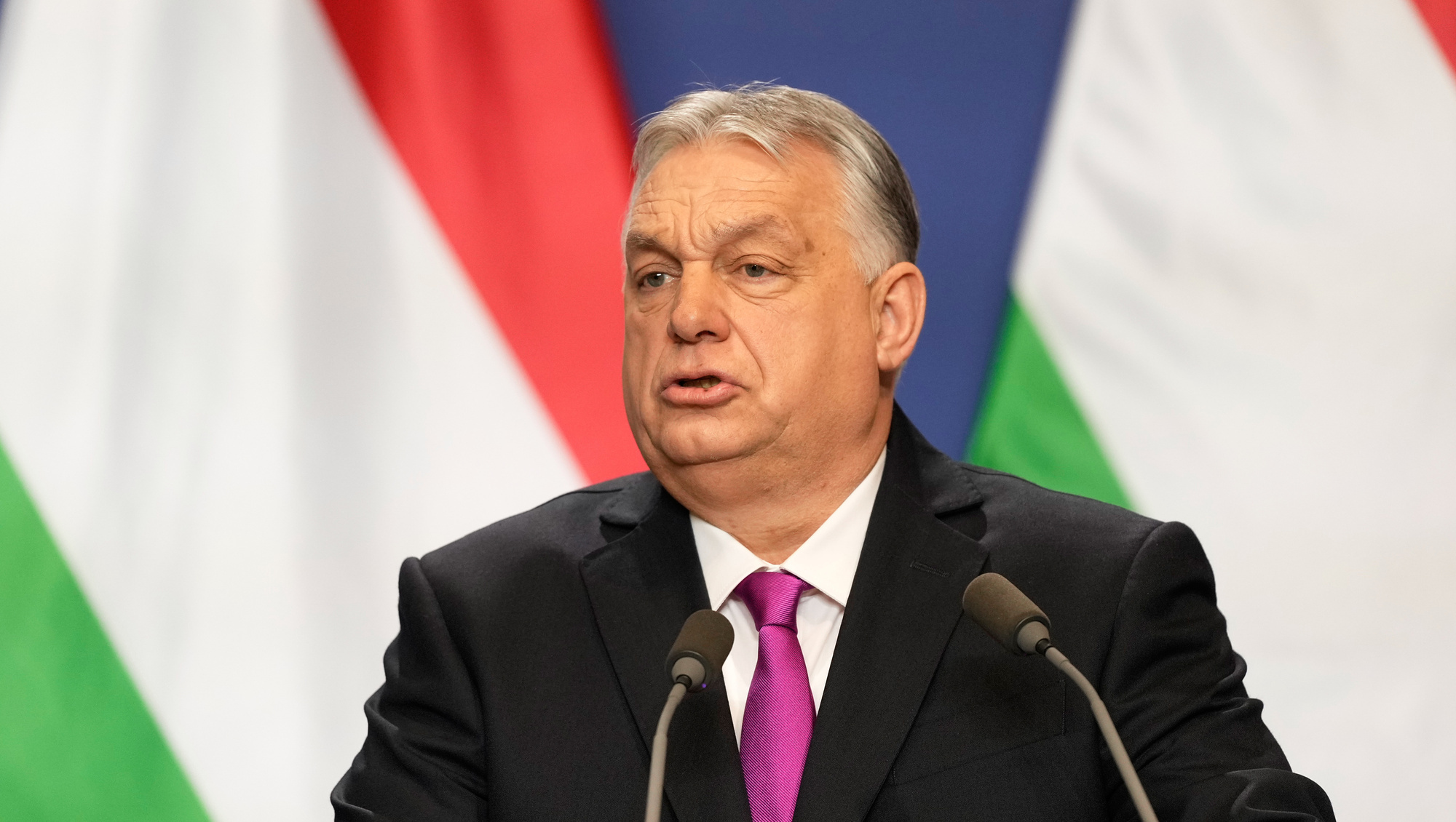 Political rivals Viktor Orban and Peter Magyar march in Budapest