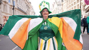 <p>People during the St Patrick's Day parade in central London. Picture: Lucy North/PA</p> <p>People during the St Patrick's Day parade in central London. Picture: Lucy North/PA</p>