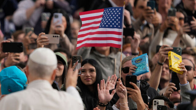 <p>Pope Leo XIV waves as he arrives for his weekly general audience in St Peter's Square earlier this month. Picture: AP Photo/Gregorio Borgia</p>