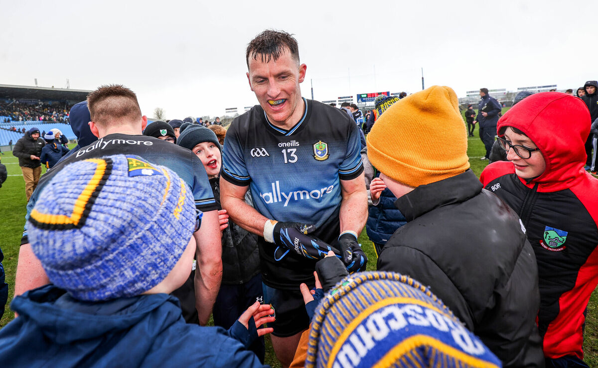 Roscommon’s Diarmuid Murtagh with fans after the game. Pic: Ryan Byrne/Inpho