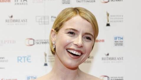Jessie Buckley, after winning Lead Actress for her performance in Hamnet at the 2026 IFTA Awards. Picture: Andres Poveda